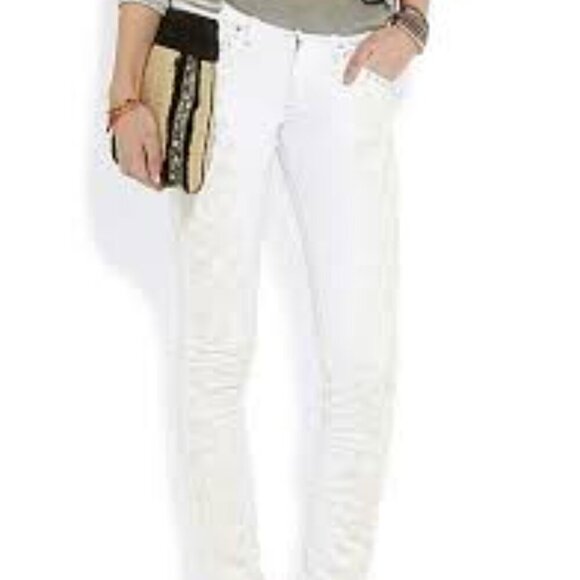 Isabel Marant Embroidered Studded Skinny Low Rise Cream Jeans 38 - Picture 2 of 14